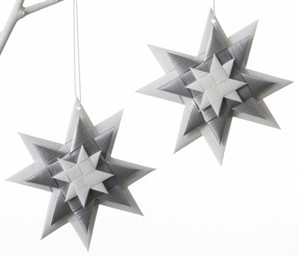 Stjerne 3D hvid og sølv fra Stjernestunder - Tinashjem